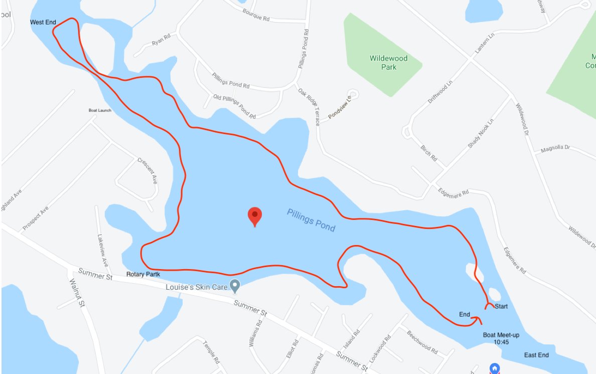 Pillings Pond 4th of July Boat Parade Route Map